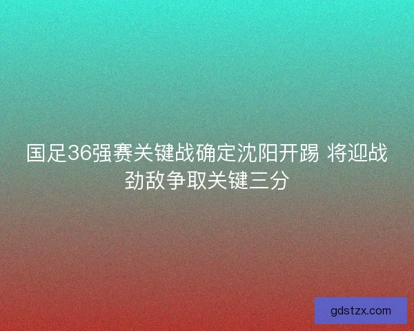 国足36强赛关键战确定沈阳开踢 将迎战劲敌争取关键三分