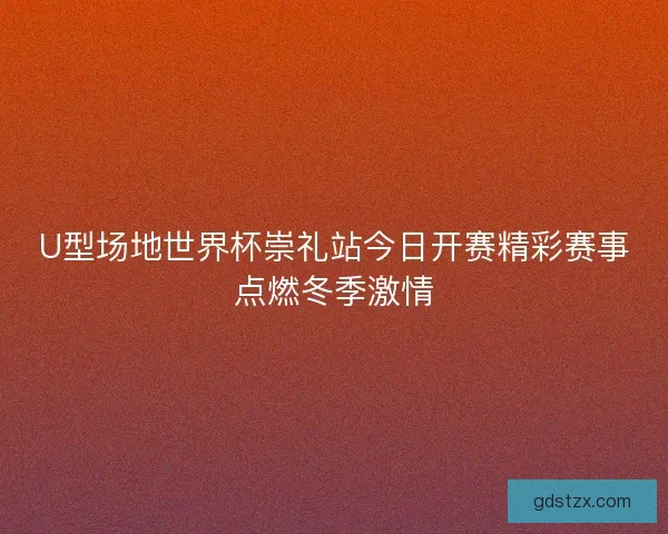 U型场地世界杯崇礼站今日开赛精彩赛事点燃冬季激情