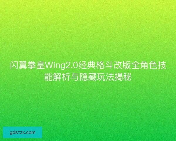 闪翼拳皇Wing2.0经典格斗改版全角色技能解析与隐藏玩法揭秘